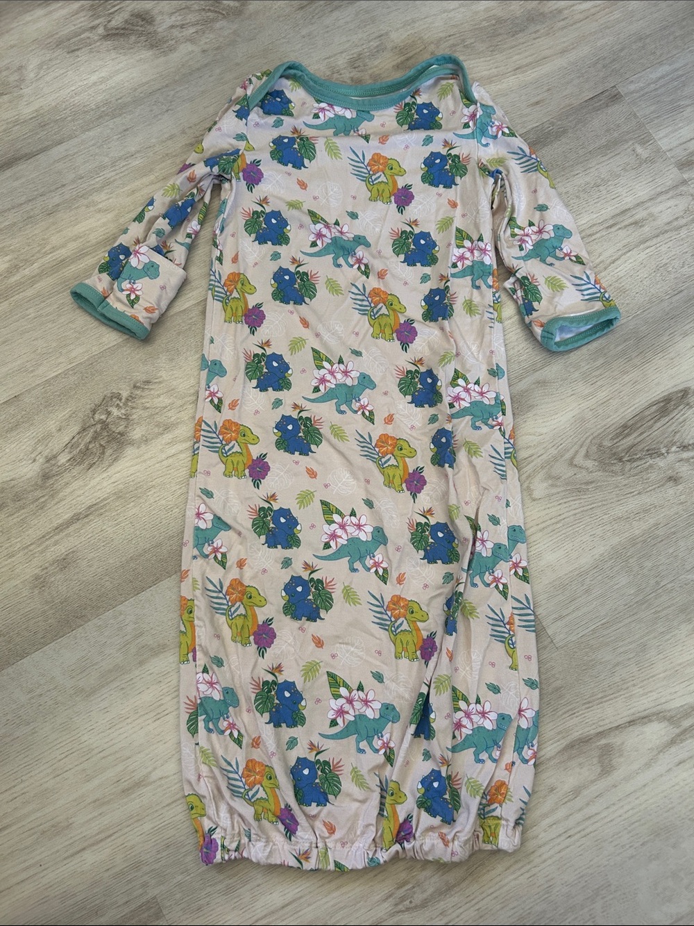 Coco Moon Hawaii Tropical Dinosaur Bamboo Layette Gown